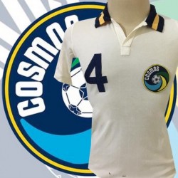 Camisa retrô Cosmos de Nova York branca gola redonda- 1977