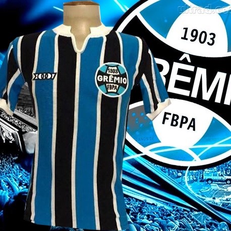 Camisa retrô Grêmio listrada Olympicus 1981