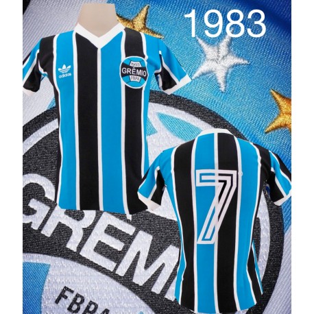  - Camisa retrô Grêmio logo listrada libertadores - 1983