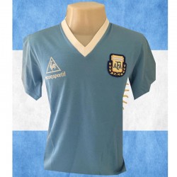 Camisa retrô da Argentina celeste Le coq