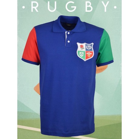Camisa retrô de Rugby lions multicolor