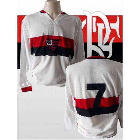 Camisa retrô Flamengo branca 1970