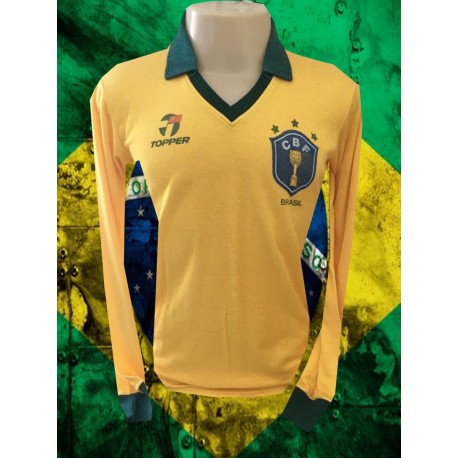Camisa Seleção 1986 Topper gola polo