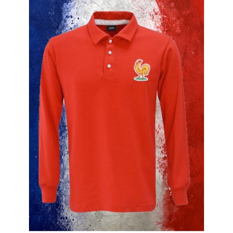 Camisa retrô França vermelha rugby ML- 1977