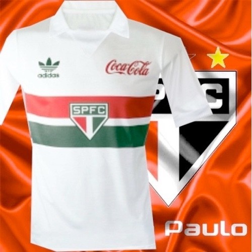 Camisa retrô Sao Paulo logo coca cola 1987
