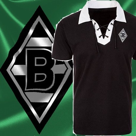  Camisa retrô Borussia Mönchengladbach cordinha