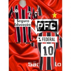 Camisa retrô São Paulo FC listrada TAM .