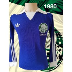 Camisa Retrô Palmeiras 1987 - Agip azul ML gola branca