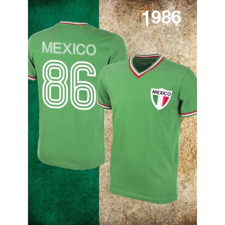 Camisa retrô Mexico logo verde - 1986