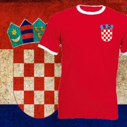 Camisa retrô Croacia vermelha