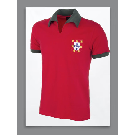 Camisa retrô Portugal 1972 gola polo