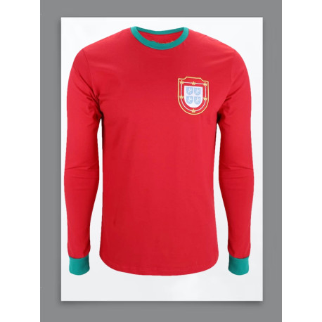 Camisa retrô Portugal 1966 gola redonda