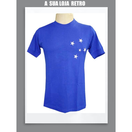 Camisa azul retrô Cruzeiro - 1966 gola redonda