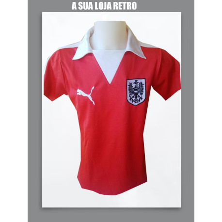 Camisa retrô Austria vermelha -1980