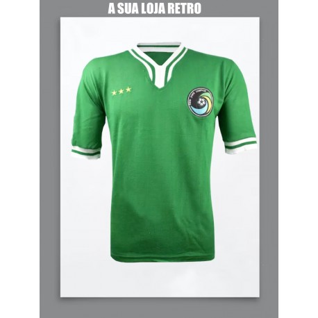 Camisa retrô Cosmos de Nova York verde gola redonda- 1977