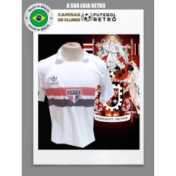 Camisa retrô São Paulo 1988 logo branca sem Coca Cola