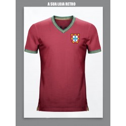 Camisa retrô Portugal 1970 gola V