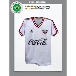 Camisa retro São Paulo Logo Branca Comemorativa 1987