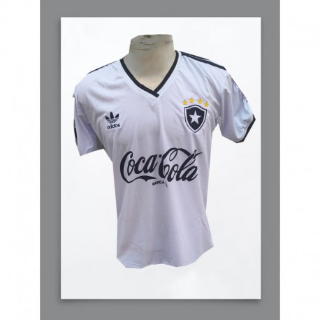 Camisa retrô Botafogo branca gola V dourado