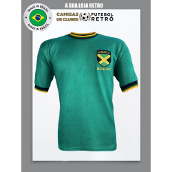 Camisa retrô Jamaica logo verde reggae