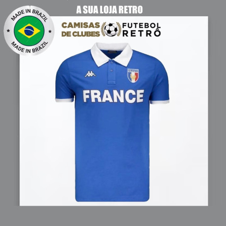 Camisa retrô França kappa azul