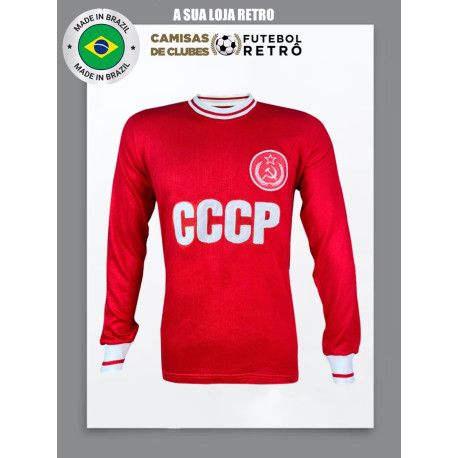 Camisa Retro Russia Vermelha gola careca ML