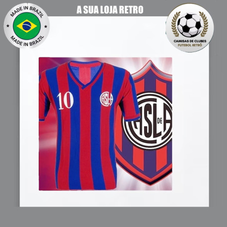 Camisa Retrô branca logo San Lorenzo de Almagro - ARG