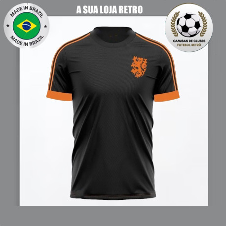 Camisa retrô Holanda Black 2 listras