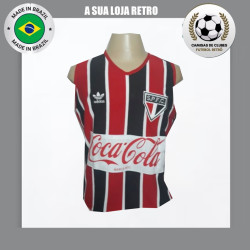 regata retro São Paulo FC tricolor coca cola