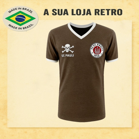 Camisa retrô Fc St Pauli Marrom 1970