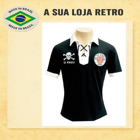 Camisa retrô FC ST Pauli preta