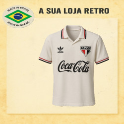 Camisa retro São Paulo Logo Branca coca cola