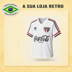 Camisa retro São Paulo Logo Branca Comemorativa 1987