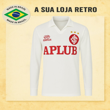 Camisa retrô Internacional Olimpikus ML - Aplub branca