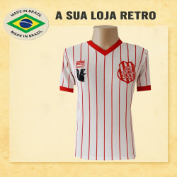 Camisa retrô Bangu listrada branca 1980