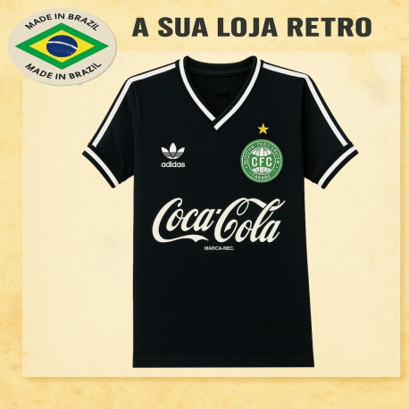 Camisa retrô Coritiba comemorativa preta coca cola
