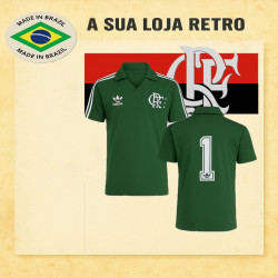 Camisa retrô Goleiro Flamengo Verde Lubrax 