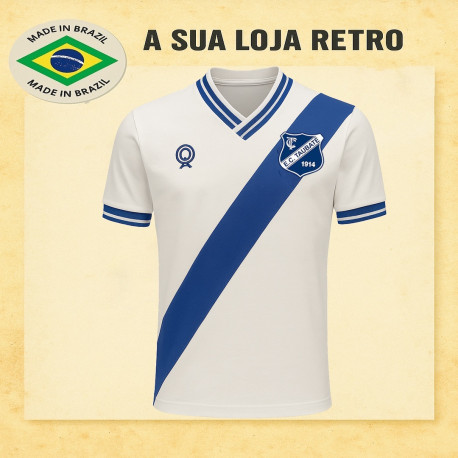 Camisa retrô Esporte Clube Taubaté branca tradicional EC.