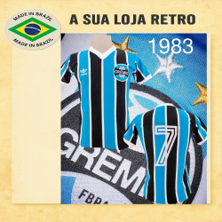  - Camisa retrô Grêmio logo listrada libertadores - 1983