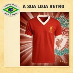 Camisa retrô Liverpool Tradicional gola V - ENG