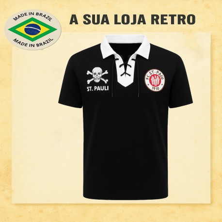 Camisa retrô FC ST Pauli preta