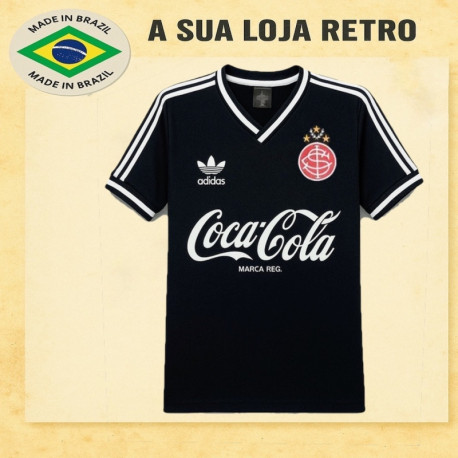 Camisa retrô inter preta coca cola comemorativa