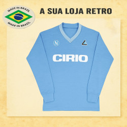 Camisa Retrô Napoli Azul Cirio ML 1984- 85 - ITA