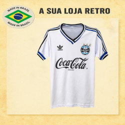  Camisa retrô Grêmio comemorativa branca coca cola gola V