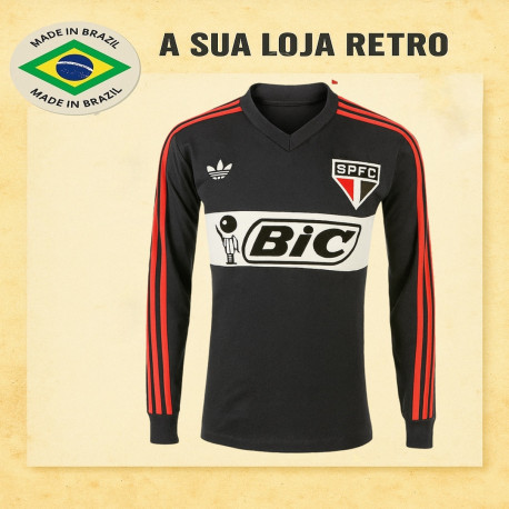 Camisa retrô São Paulo goleiro 1987 Bic Tricolor