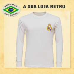 Camisa Retrô Real Madrid branca ML - ESP