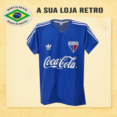 Camisa Retrô Fortaleza azul coca cola comemorativa