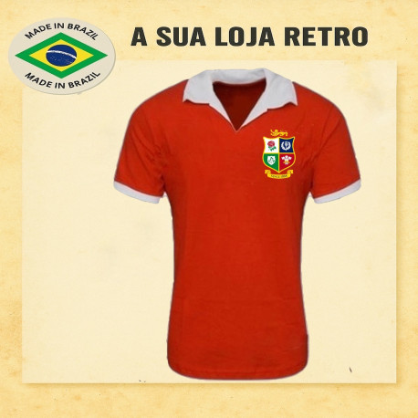 Camisa retrô de rugby British and Irish lions
