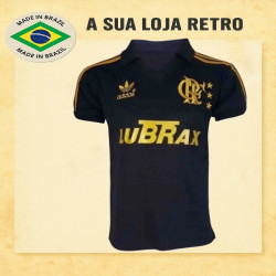 Camisa retrô Flamengo Lubrax preta