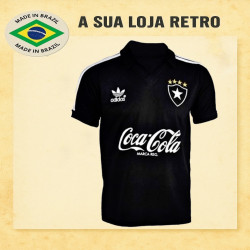 Camisa retrô Botafogo gola polo preta 1988.